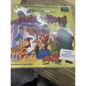 Walt Disney Story And Songs From Robin Hood LP '73 w/book -Narration by Roger..